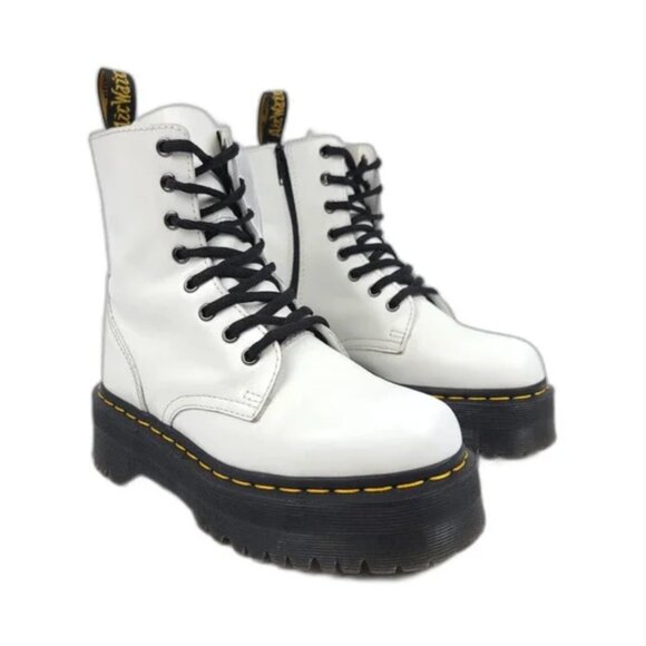 Dr Doc Martens Jadon Smooth Leather Platform Lace Up Zip Combat Boots 7 - Picture 6 of 8